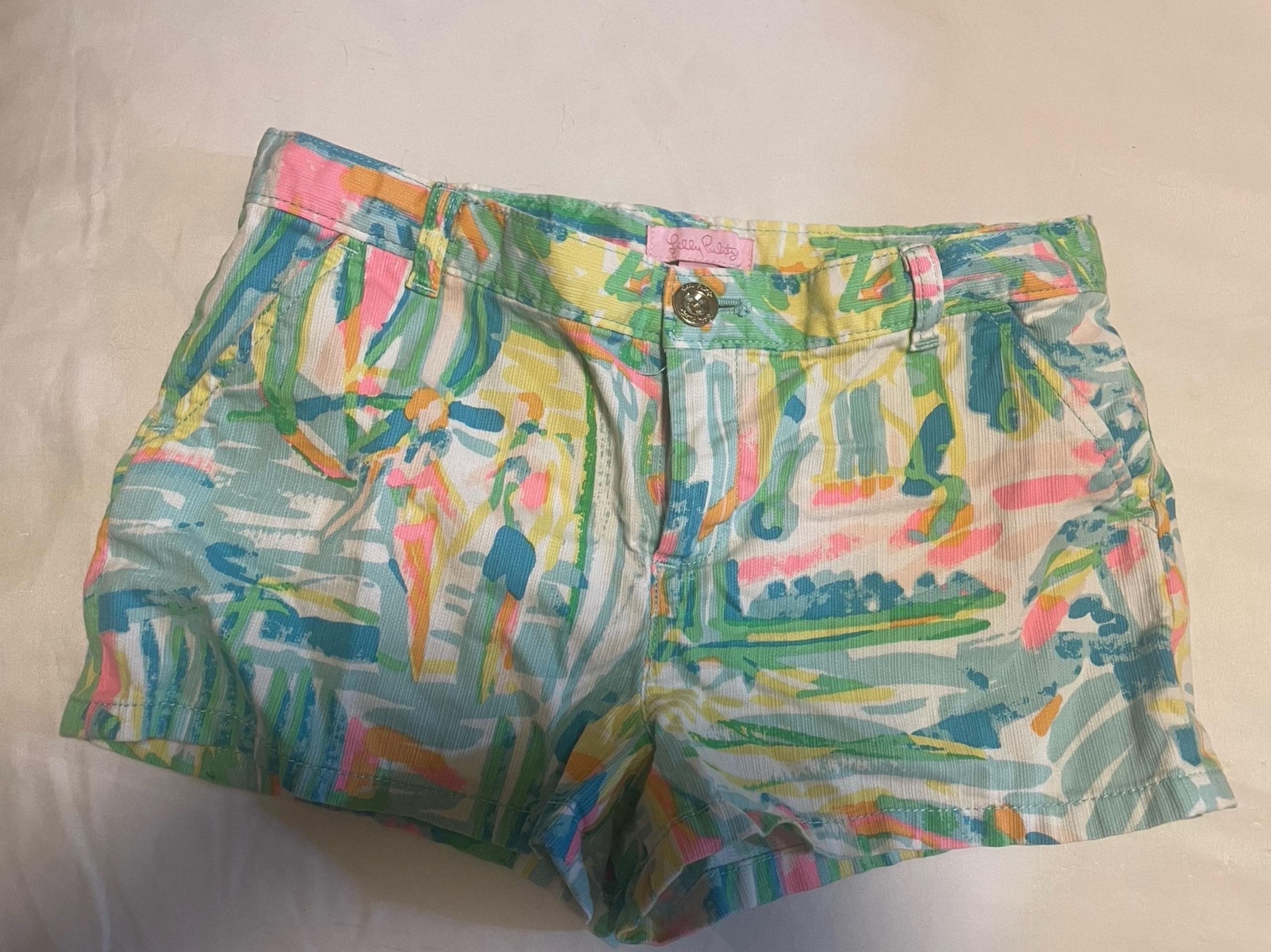 Lilly Pulitzer Shorts girls size 12  pastels green blue pink orange