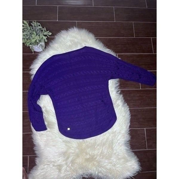 Lauren Ralph Lauren plum boat neck cable knit sweater sz Medium