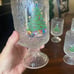 vintage Indiana Glass Crystal Christmas Glasses. set of 6