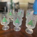 vintage Indiana Glass Crystal Christmas Glasses. set of 6