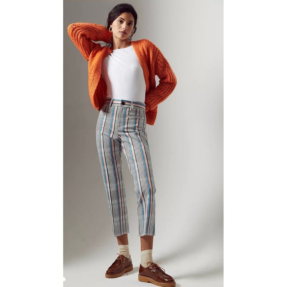 Maeve Anthropologie Jacquie Slim Pants Plaid Size 6