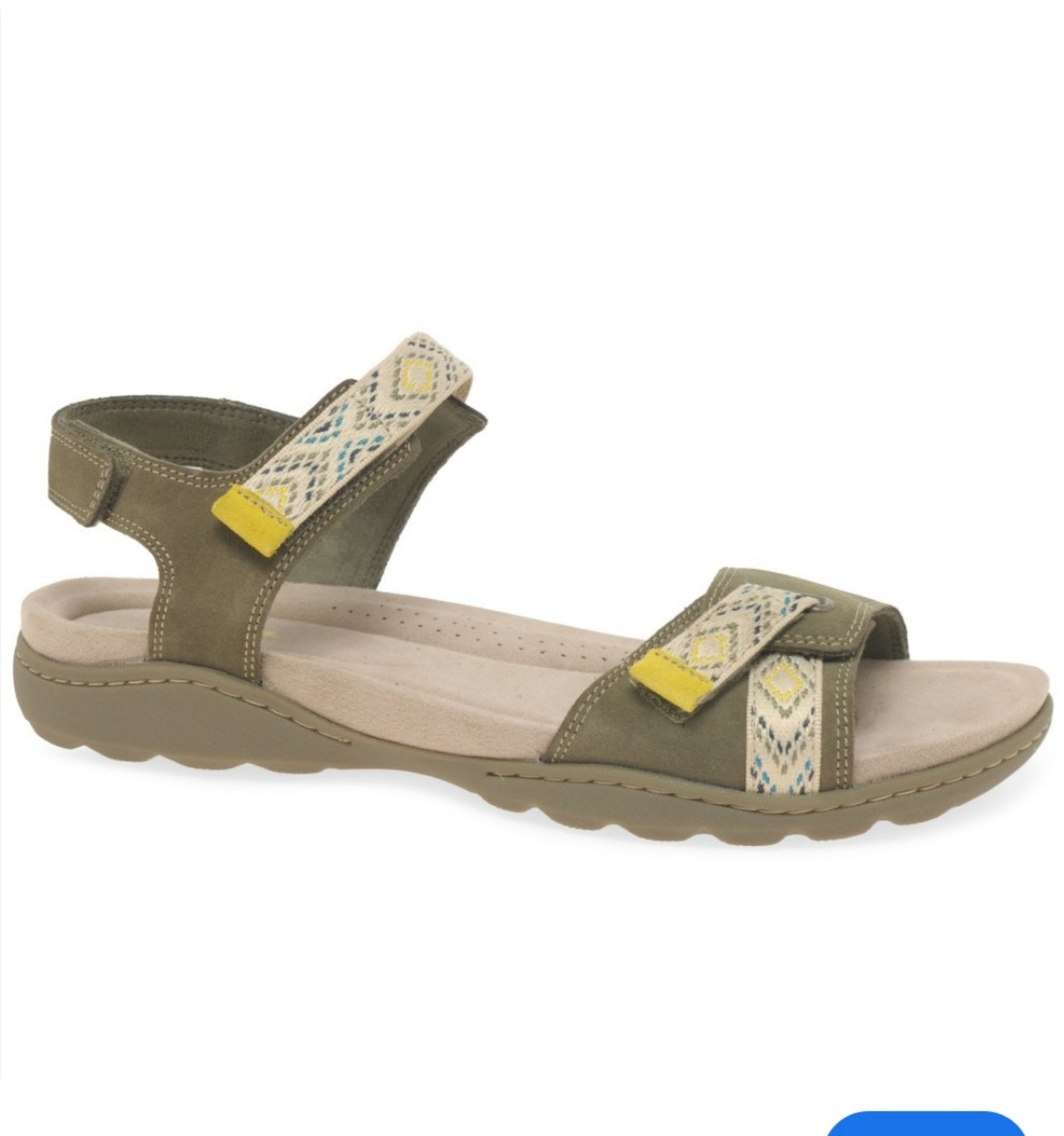Clark Amanda Sprint Suede Adjustable Sandals Olive Green Women's Size 10