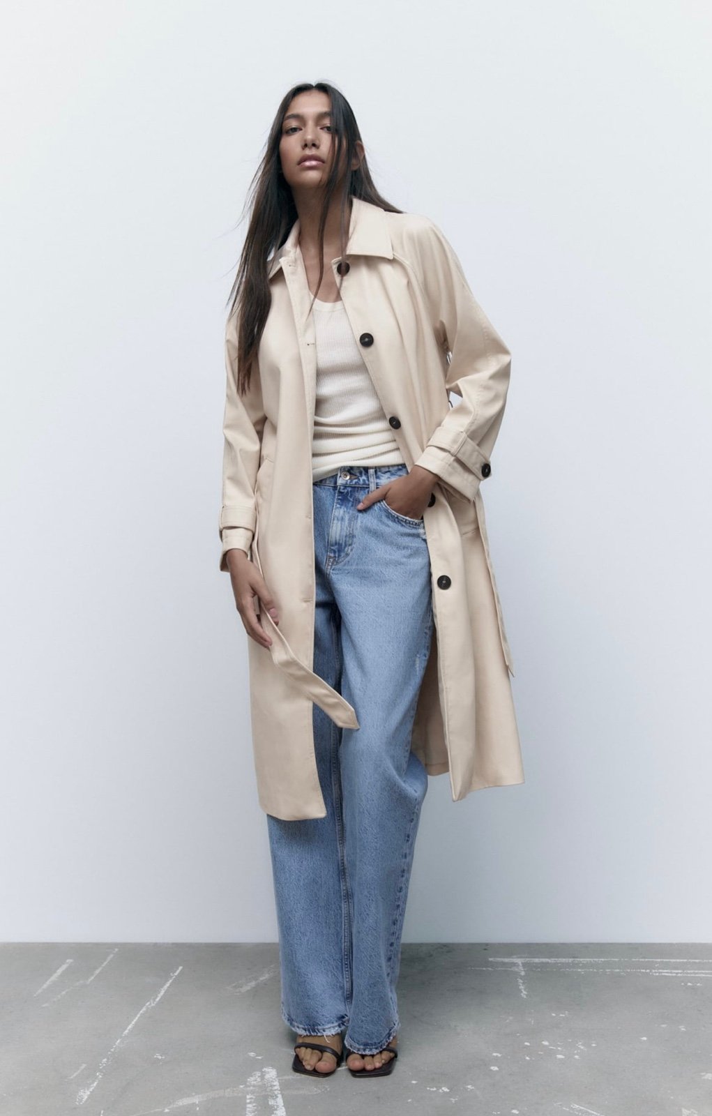 Zara Faux Leather Trench Coat
