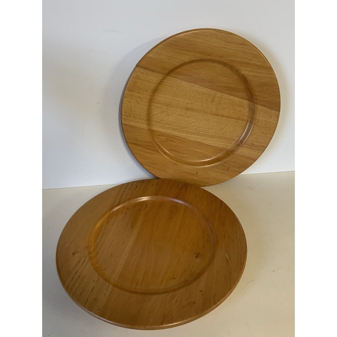 MCM Manzoni Pietro for Vietri Shallow Wood Bowl /Plates Italy (TWO)