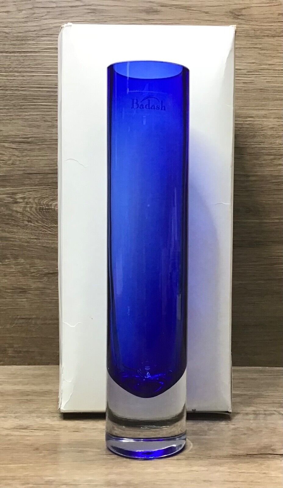 Badash Cobart Blue Cylinder 8 3/4 Glass Contemporary Vase