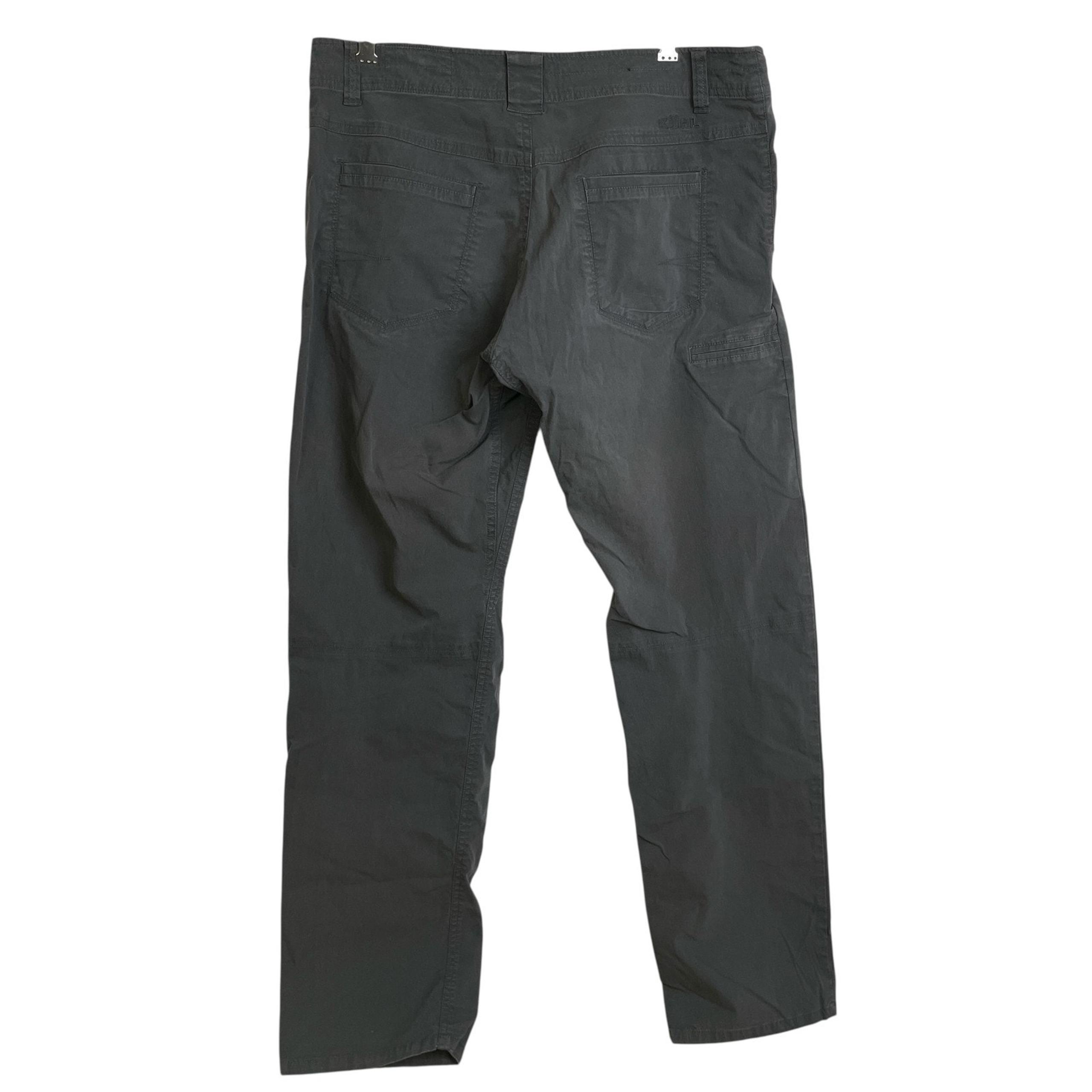 Kuhl Slax Pants Mens 34x32 Gray Stretch Straight Leg Outdoor Casual Hiking