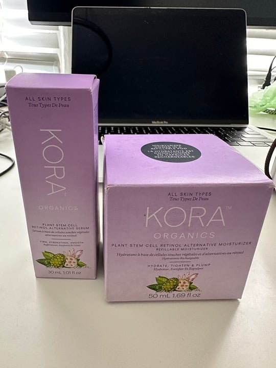 KORA ORGANICS serum and moisturizer