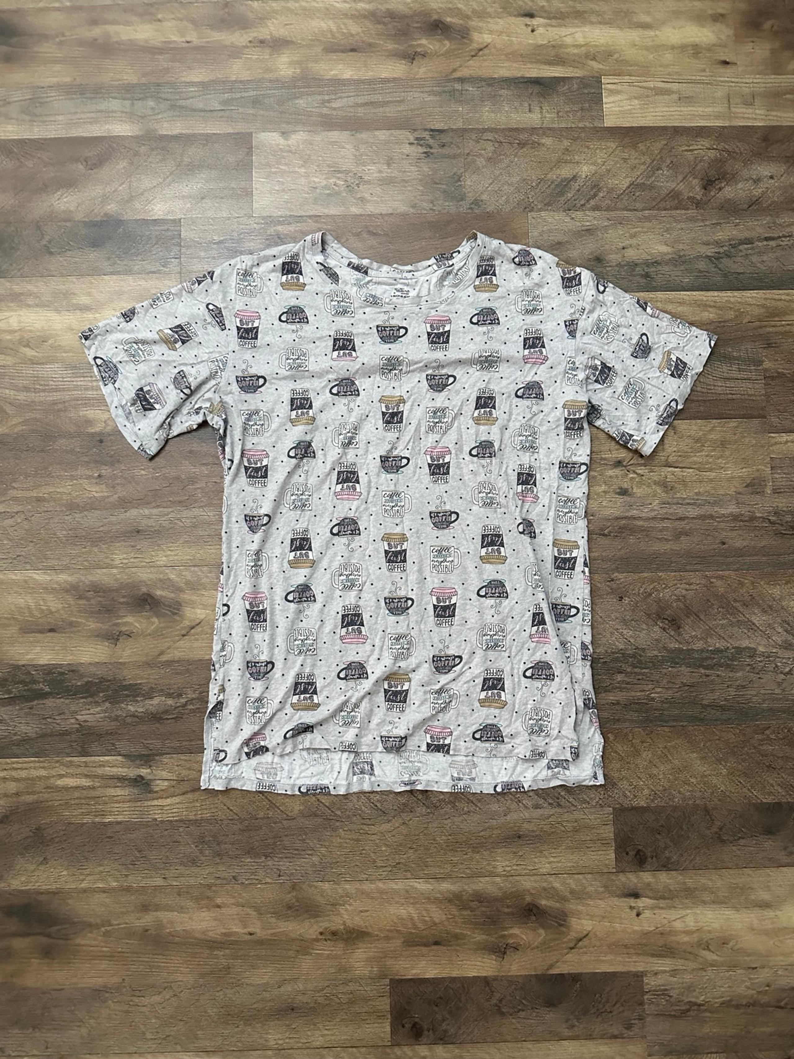 Women's Secret Treasures Coffee Print Nightgown Nightshirt S-M/CH-M  (6-10)