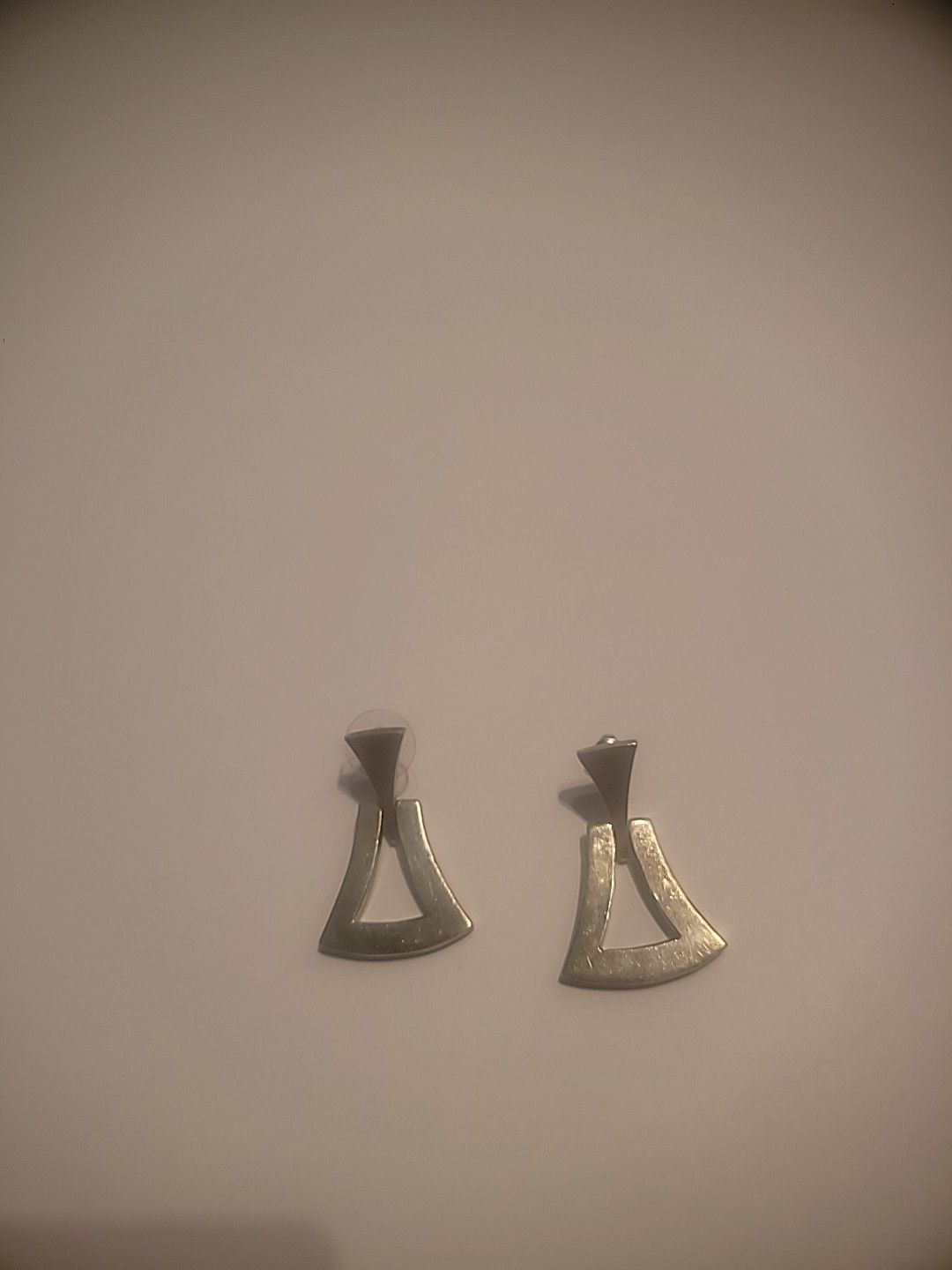 Vintage Mexico 925 Sterling Silver Dangle Earrings Pierced Geometric Fine