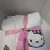 HELLO KITTY Rainbow Sun Mushroom Full/Queen 90 x 90 White Throw Blanket