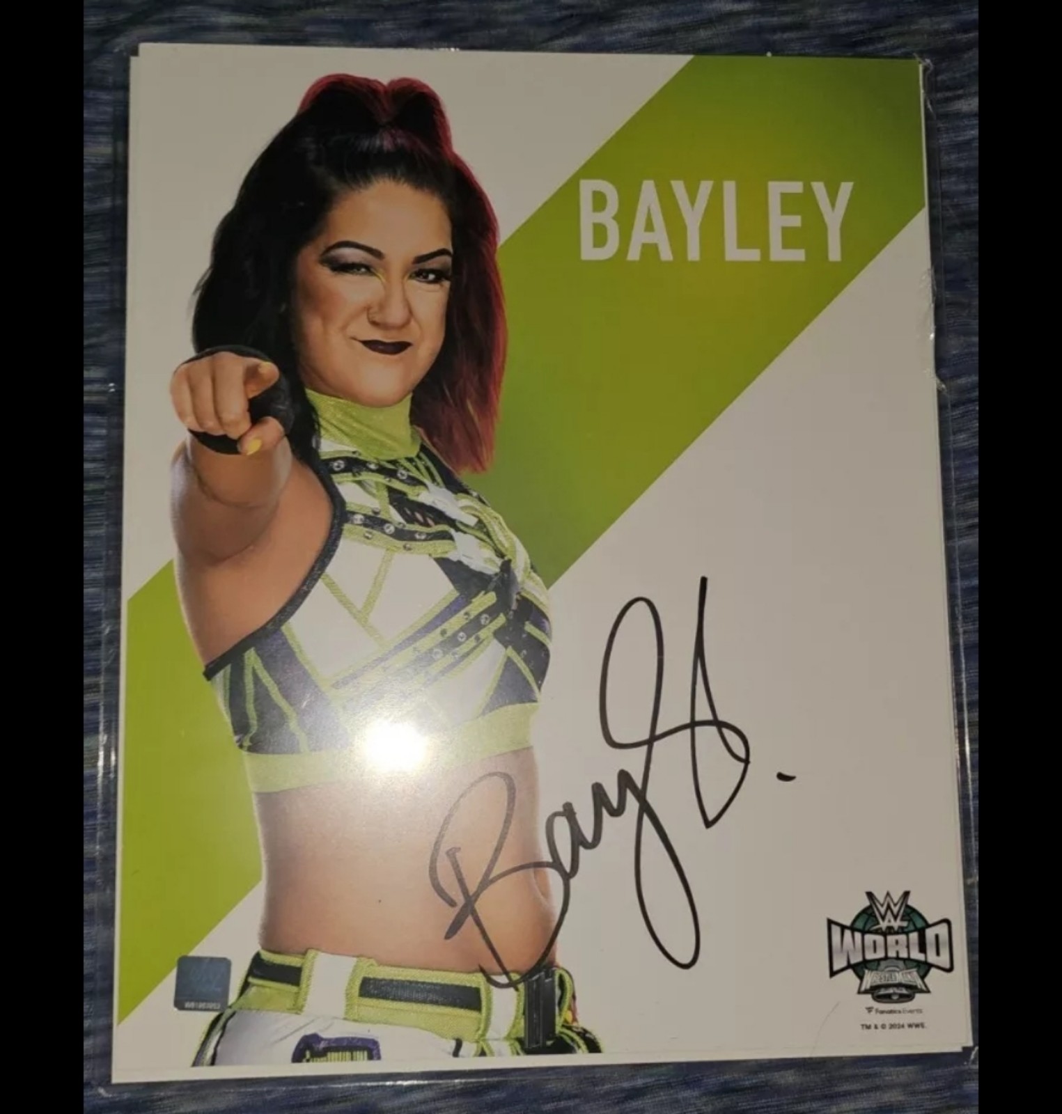 WWE Baley Autograph 8 x 10 WrestleMania 40 VIP ONLY WWE World Exclusive