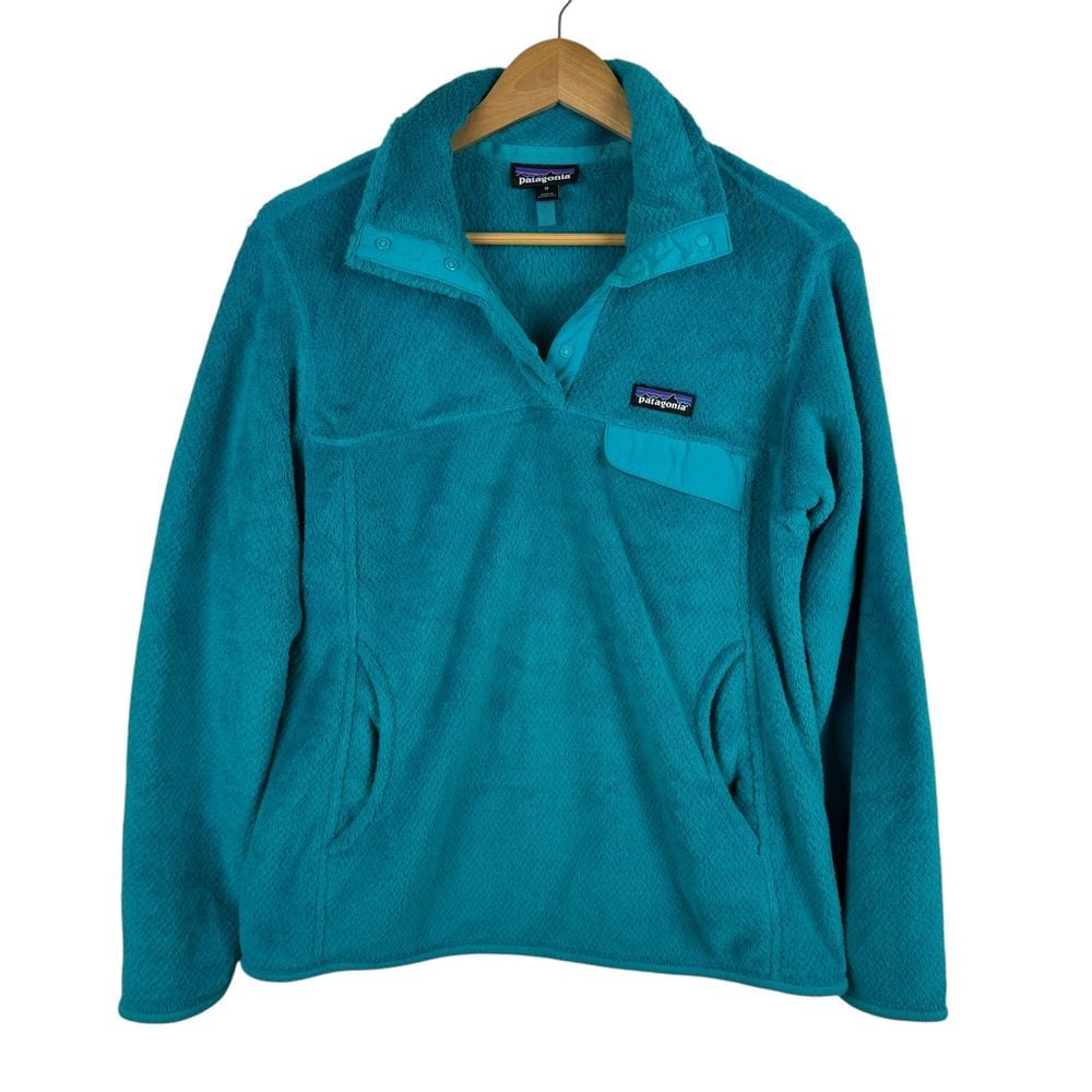 Patagonia Womens Re-Tool Snap-T Fleece Pullover Teal Blue Sz M Outdoor Casual