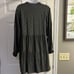 Zara Gray Black Embroidered Long Sleeve Peplum Tunic with Front Tie- Medium