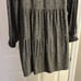 Zara Gray Black Embroidered Long Sleeve Peplum Tunic with Front Tie- Medium