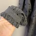 Zara Gray Black Embroidered Long Sleeve Peplum Tunic with Front Tie- Medium