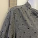 Zara Gray Black Embroidered Long Sleeve Peplum Tunic with Front Tie- Medium