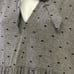 Zara Gray Black Embroidered Long Sleeve Peplum Tunic with Front Tie- Medium