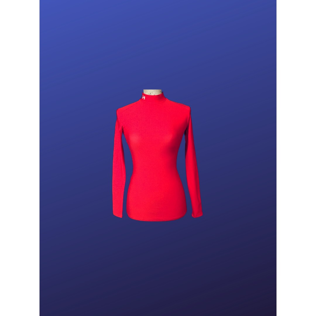 UNDER ARMOUR Women's Authentics Mockneck Pullover, RED, Womens Size S/M, NWOT