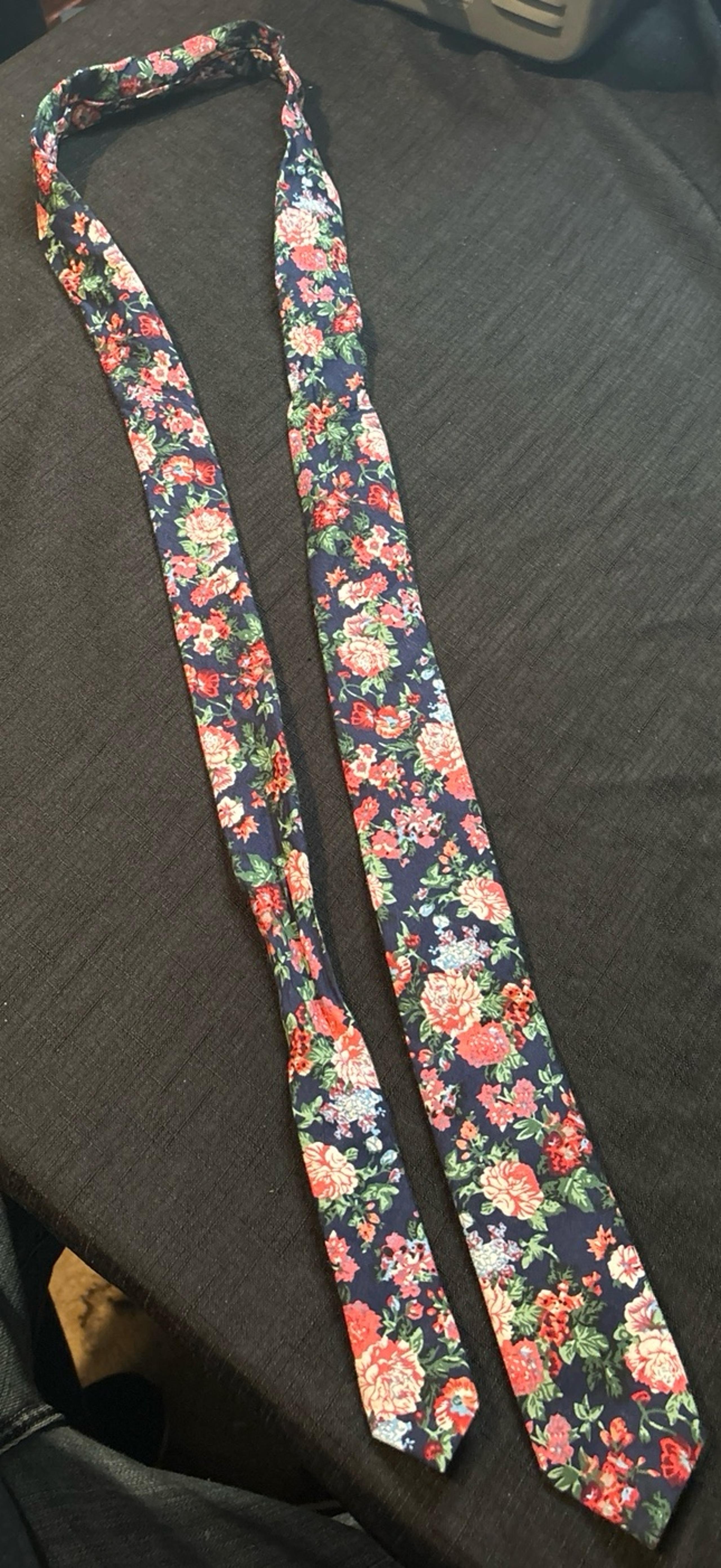 Tie skinny cotton floral - Express