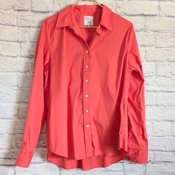 The Shirt by Rochelle Behrens Icon Shirt XL Coral Orange Button Down Classic