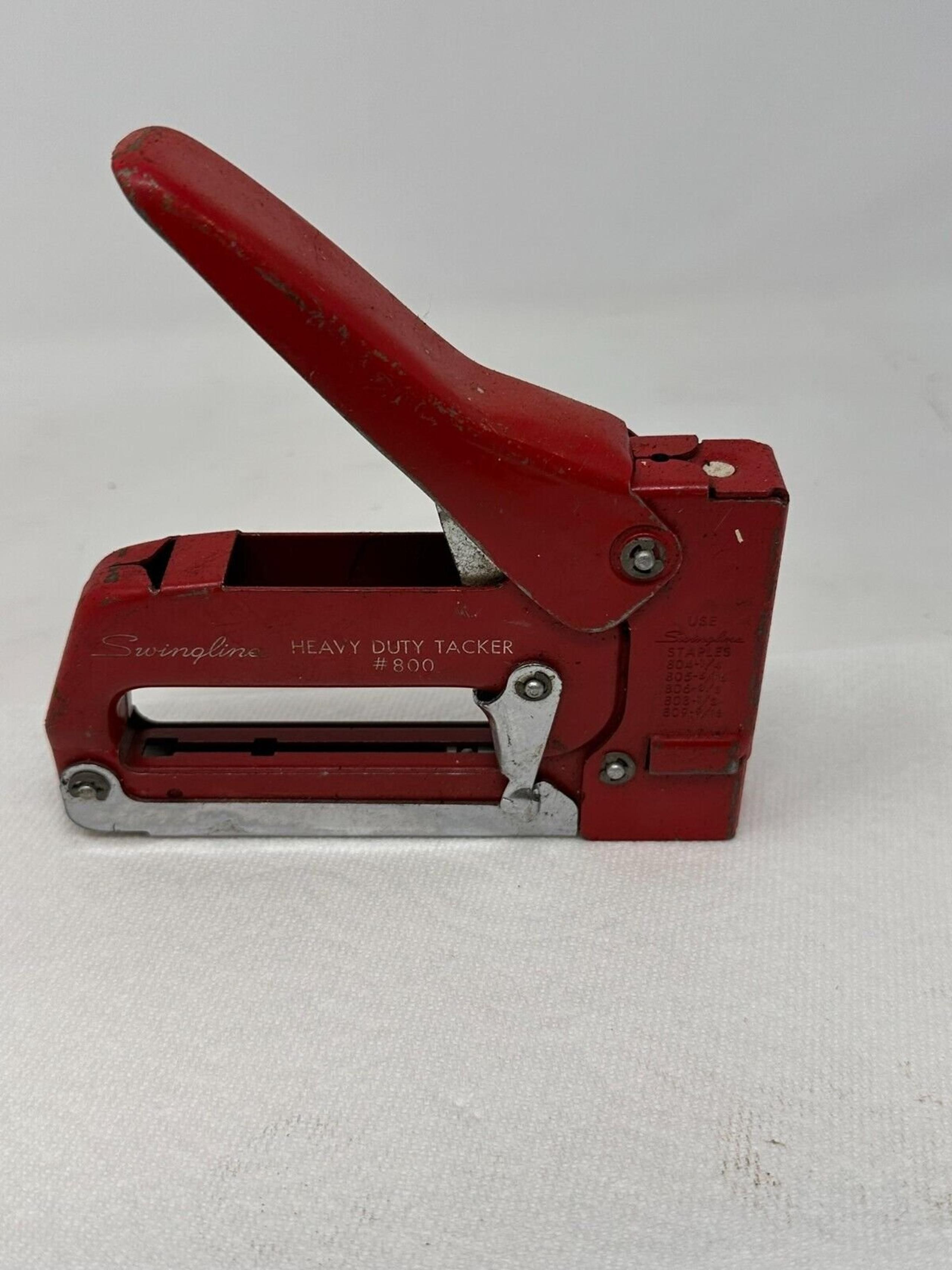 Vintage Red Swingline Heavy Duty Staple Gun Tacker #800 Tested & Working