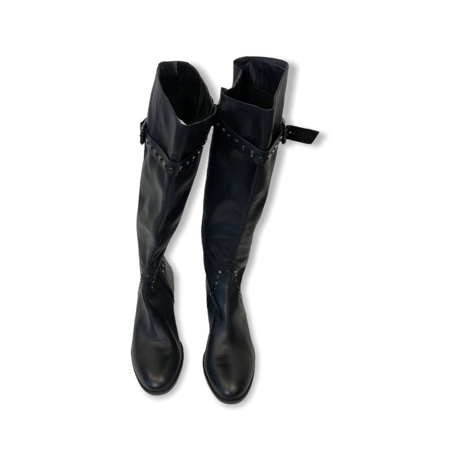 Sam Edelman Black Leather Studded Boots