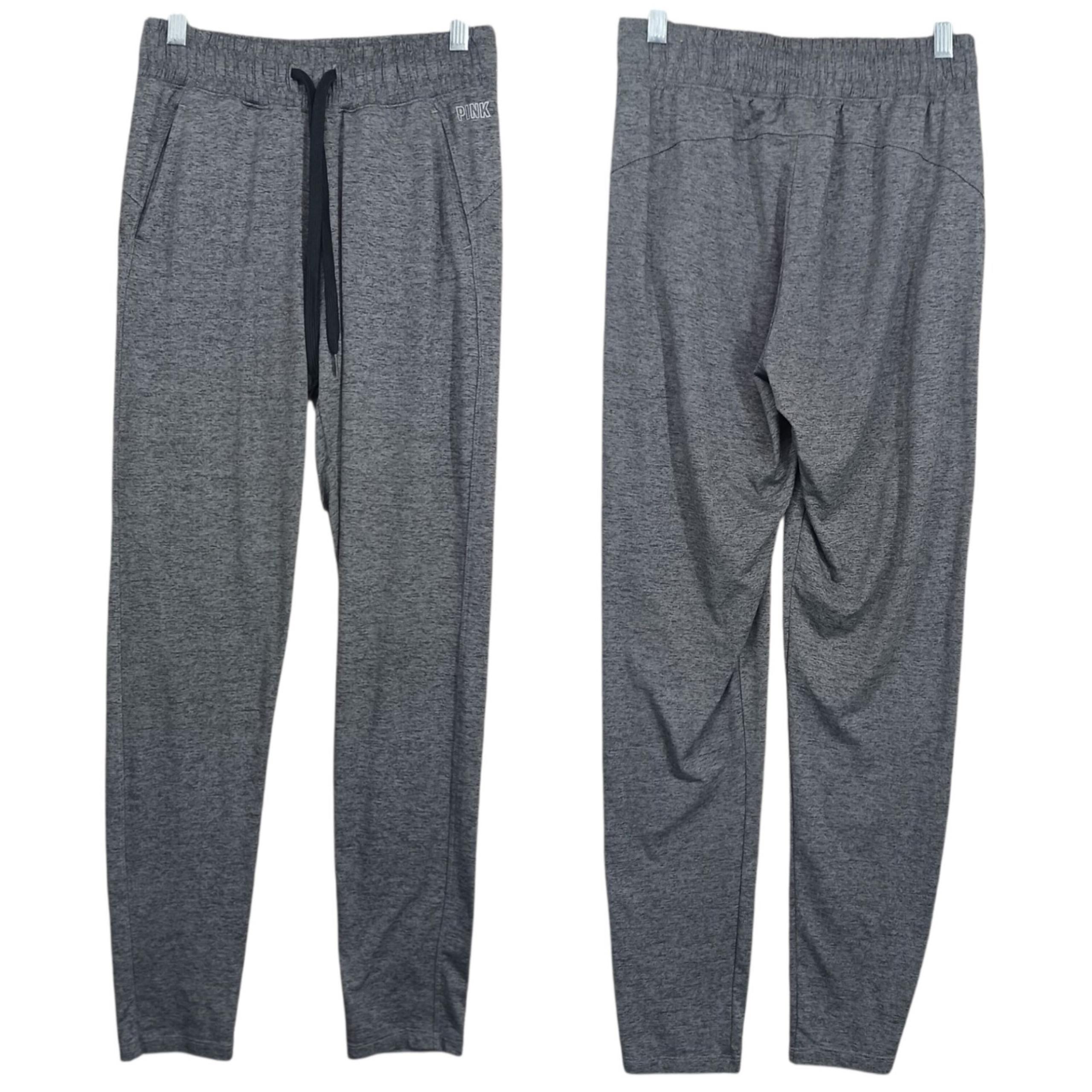 Active Victoria's Secret Womens Gray Joggers Pants Tapered Leg Yoga Size XS - PINK