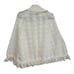 Vintage Wintuck Collared Knit Cape with Fringe in White - OS
