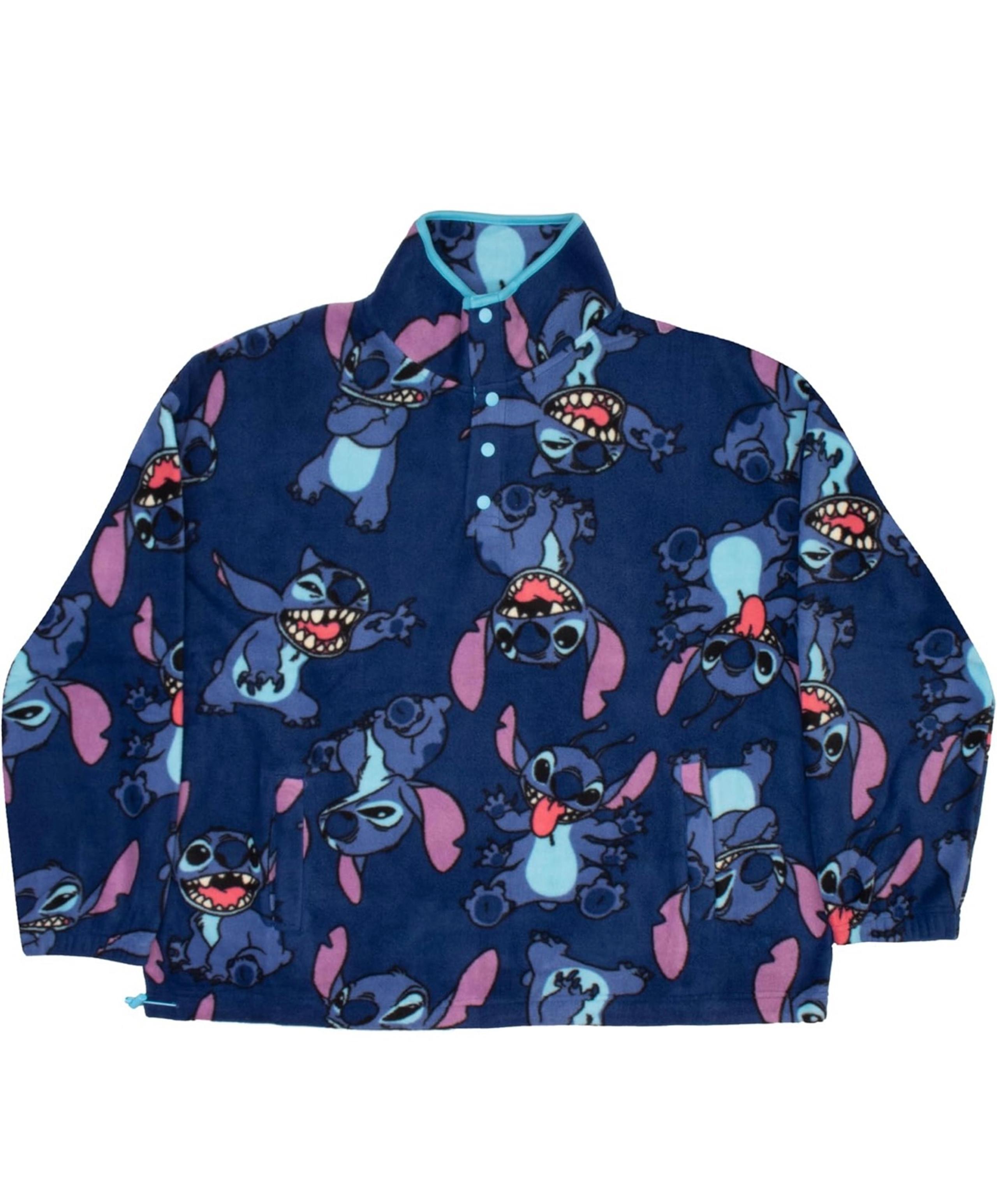 Disney Lilo & Stitch Snap-Up Pullover Fleece LightWeight Unisex 2XL