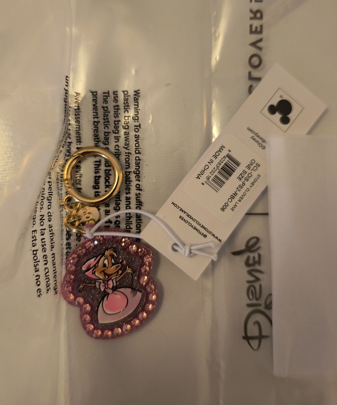 Stoney Clover Lane x Disney Princess Perla Mouse Keychain Bag Charm Cinderella