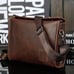 Men's Briefcase Casual Business Shoulder Bag Leather Dark Brown