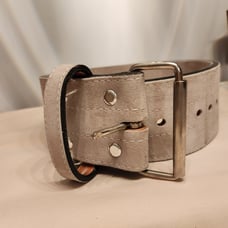 CUSTOM Excellent Condition - 4 Powerlifting Belt - Gray / Suede / Leather