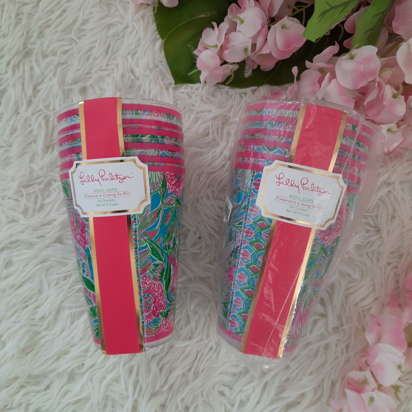 NEW Lilly Pulitzer Pool cups in Blue Horizon Coming in Hot