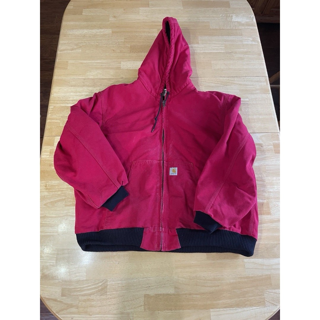 Carhartt Jacket Mens 2XL Red Quilt Lined Duck Canvas J140 Y2K