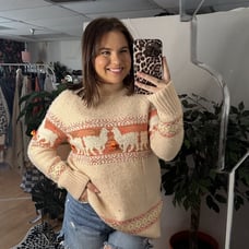 Anthropologie Aimee Pommed Alpaca Sweater llama Pom Pom
