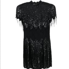 Vtg creative Creations 100% silk beaded sequin evening dress flapper party