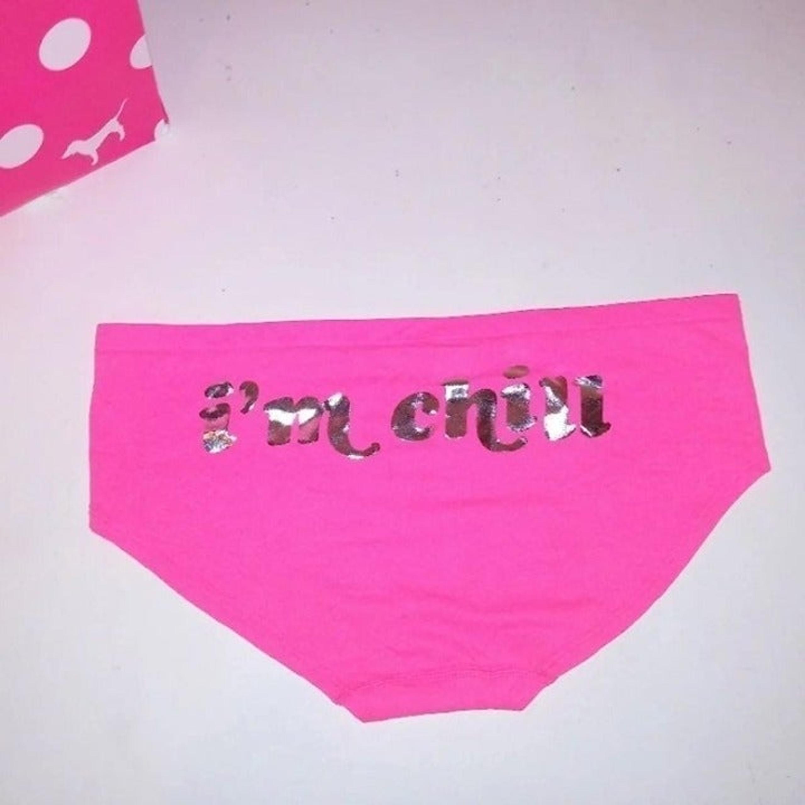 3/$35 Victoria Secret PINK Panty Cheekster Medium Im Chill Neon Pink Stretch Sea