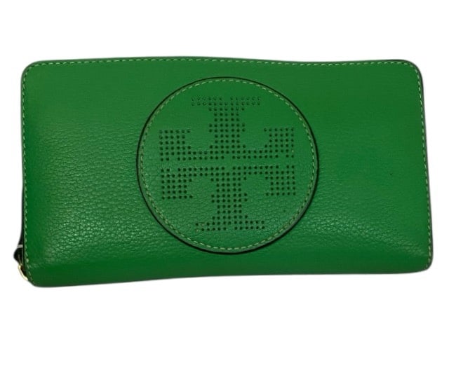 Tory Burch Kipp zip continental wallet(Kelly green)