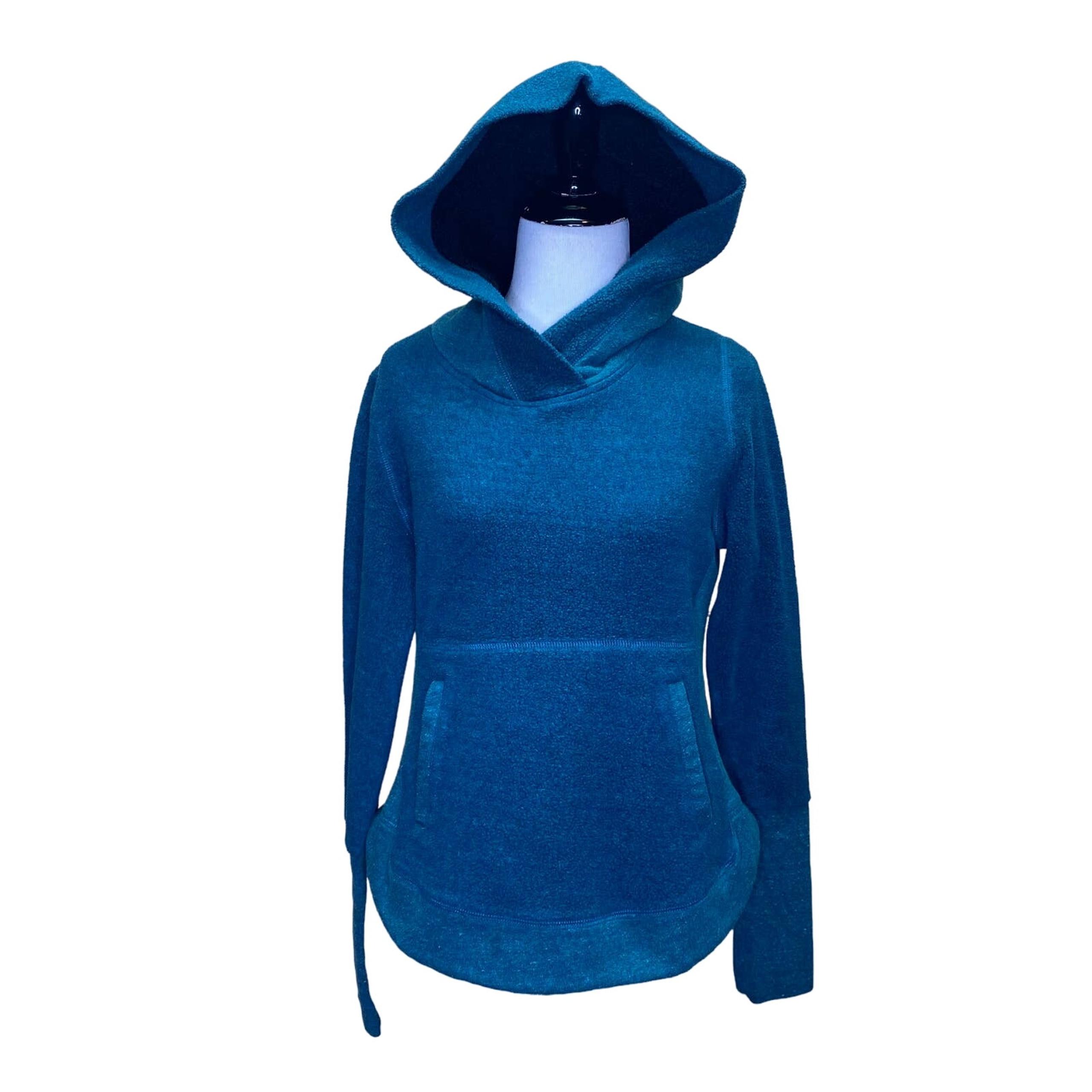 Alo Teal Pullover Shelter Poncho Sherpa Fleece Hoodie Size Small