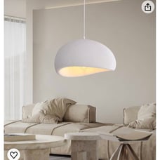 Japanese Style Concrete Pendant Light with E26 Base 12”