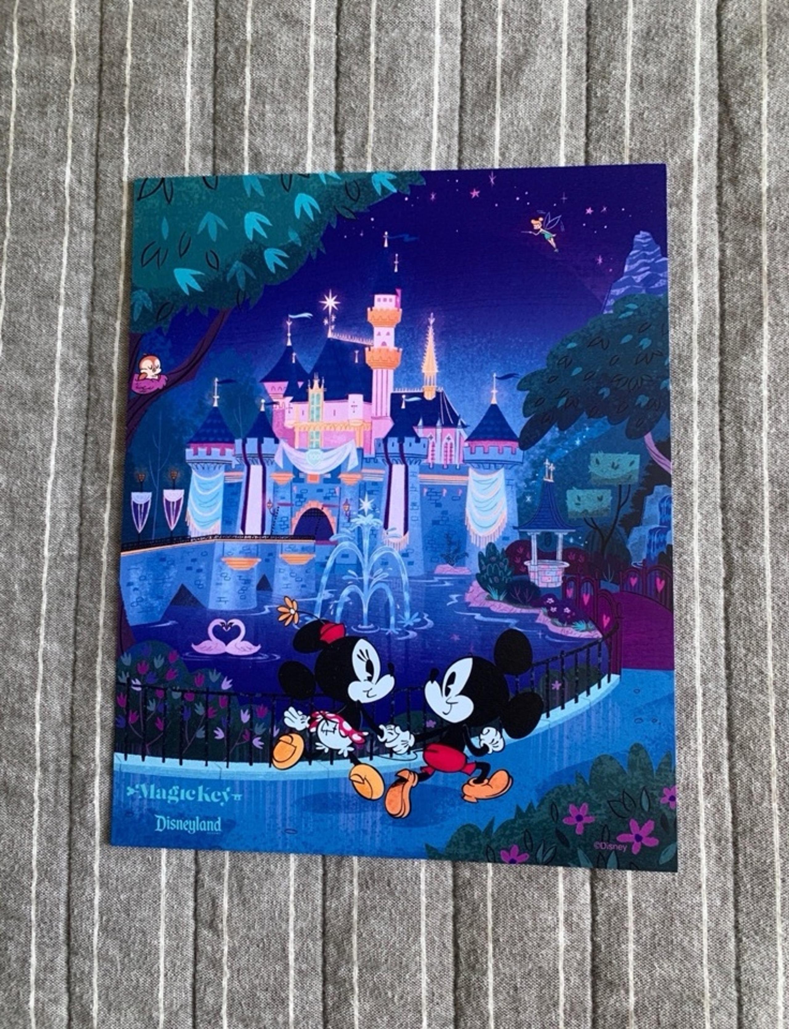Exclusive Disneyland Magic Key Holder Mickey & Minnie Mouse Poster/Print
