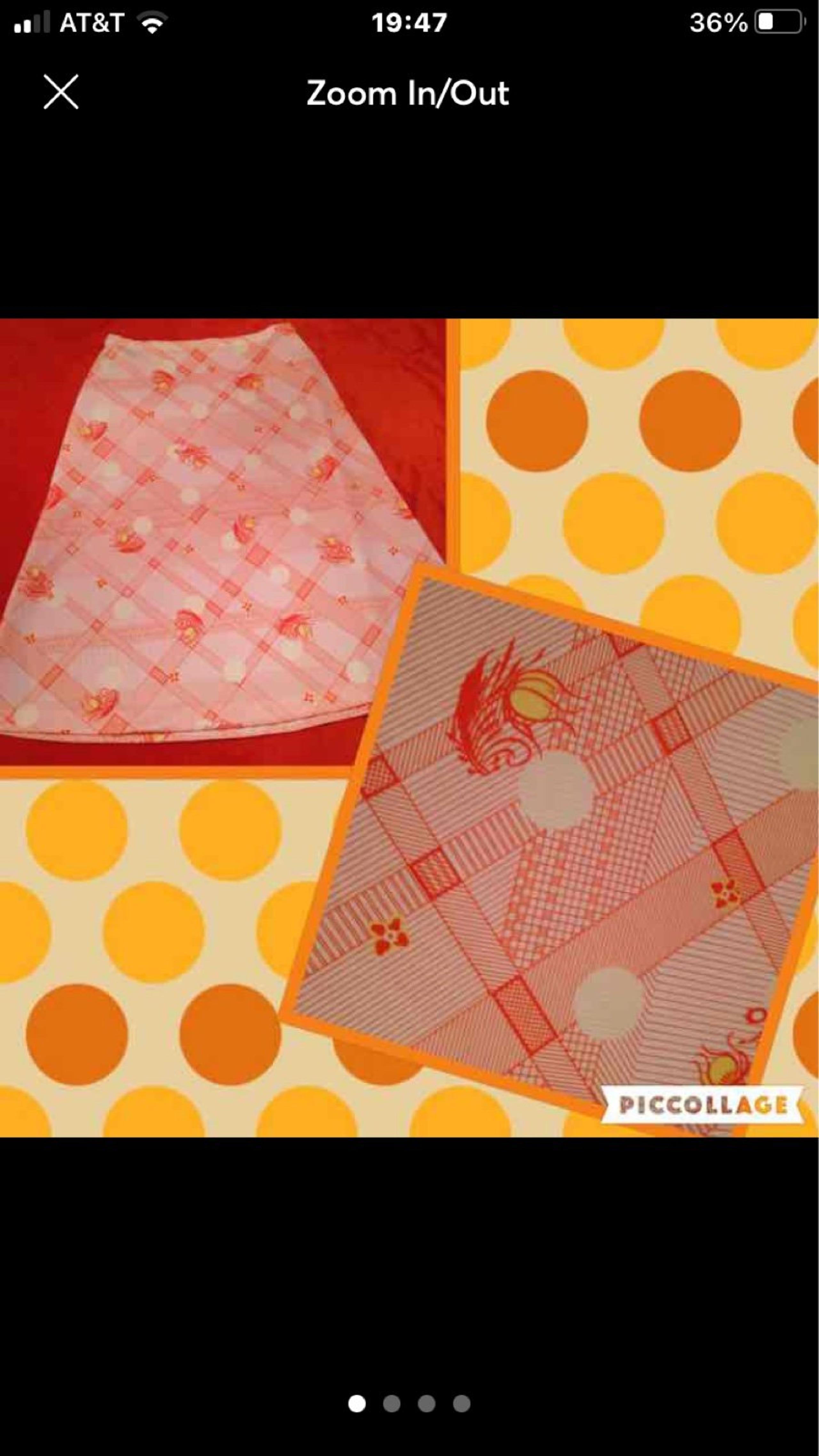 Vintage oriental orange white skirt 8