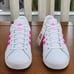 adidas Coast Star J Shoes Kids EE7464 White / Shock Pink Size 6 Girls