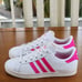 adidas Coast Star J Shoes Kids EE7464 White / Shock Pink Size 6 Girls
