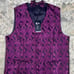 SuiSional Men's Violet Paisley 5 Button Down Vest Size L w/ Bow Tie