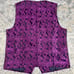 SuiSional Men's Violet Paisley 5 Button Down Vest Size L w/ Bow Tie