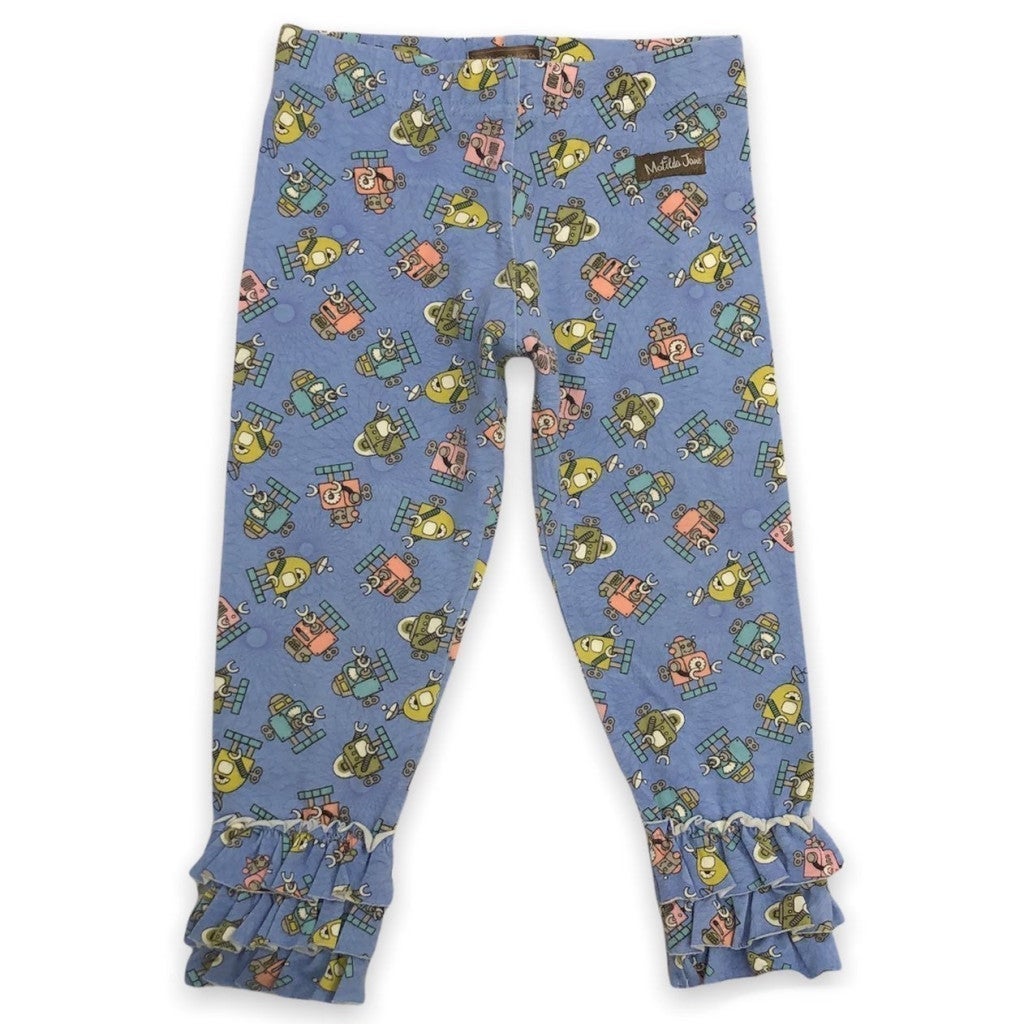 Matilda Jane You & Me Short Circuit Robot Ruffle Leggings Girls 2.