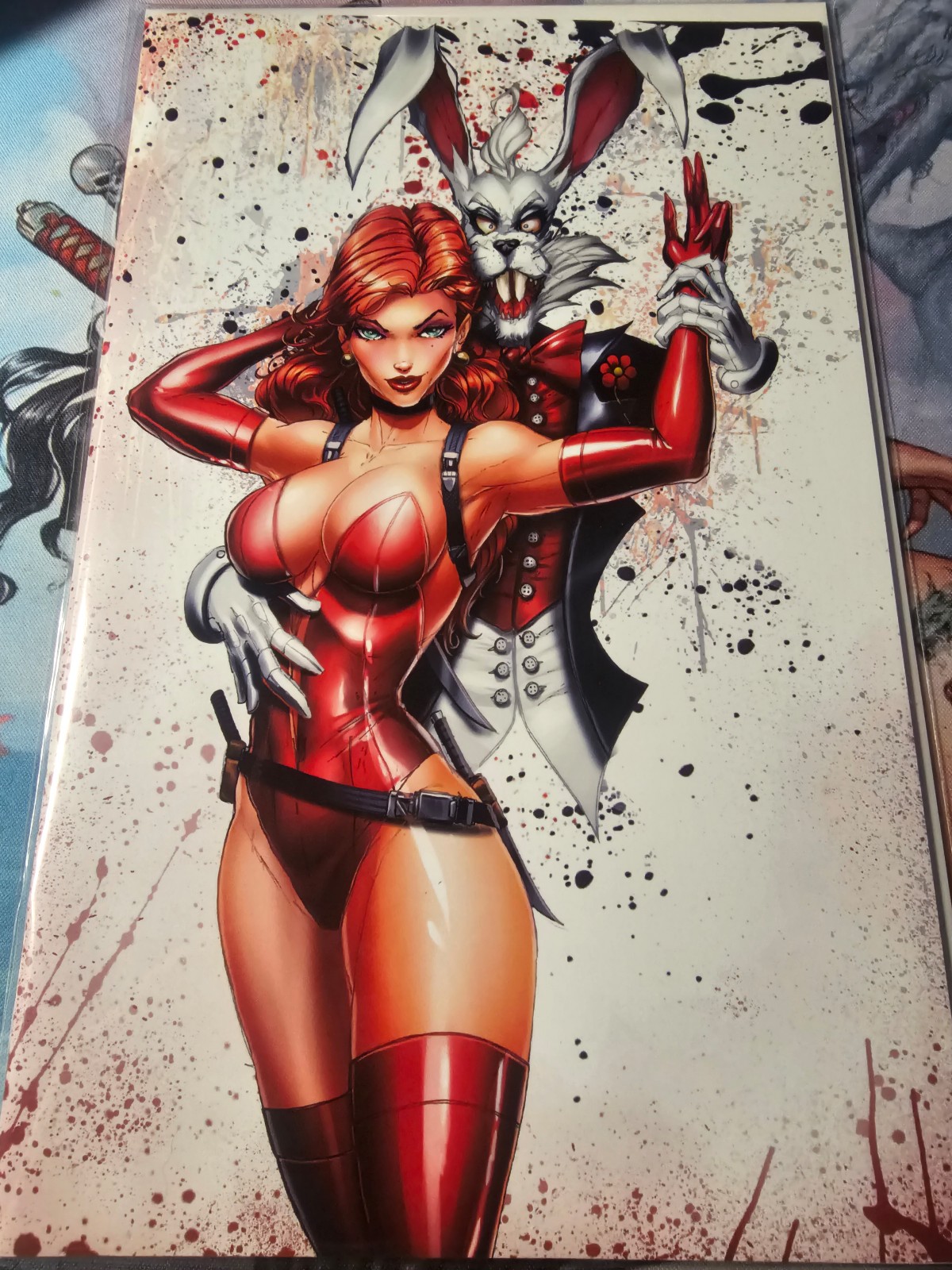 Jessi Zombie Hunter #1 'Homage' (Joker/Harley) virgin white cover Jamie Tyndall