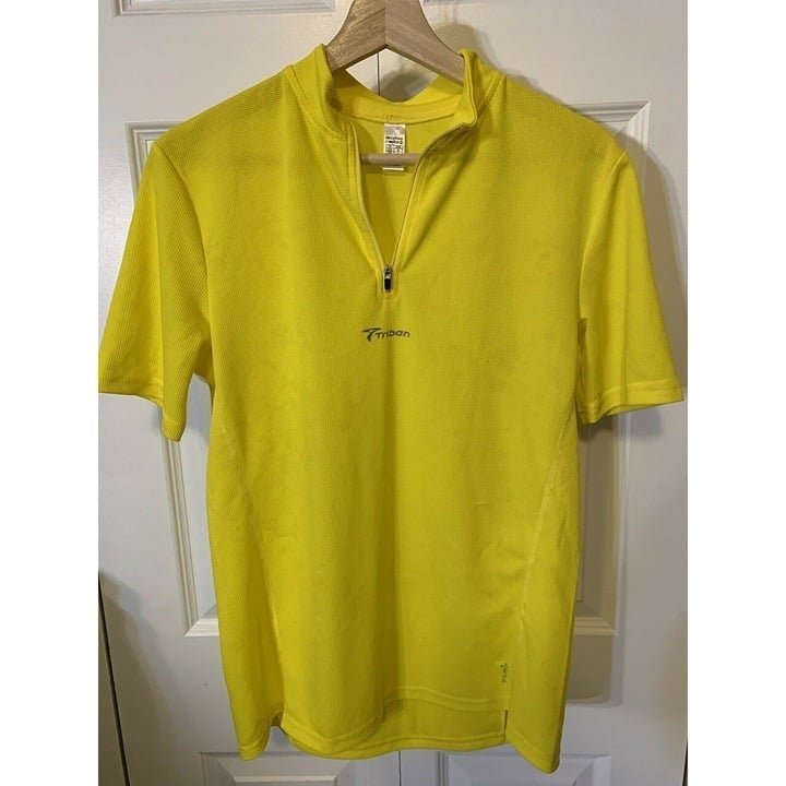 DECATHLON BTWIN Men’s Sz S yellow CYCLING JERSEY decathlon creation
