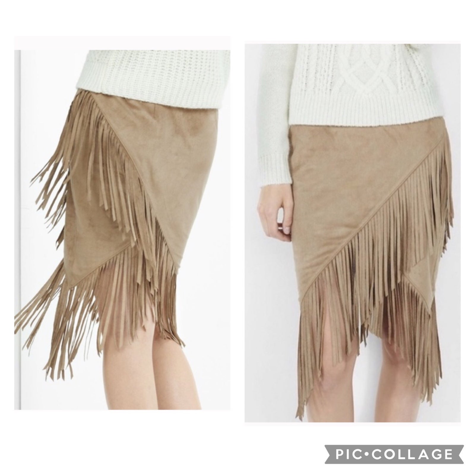 Express Fringe Asymmetrical Skirts Mercari
